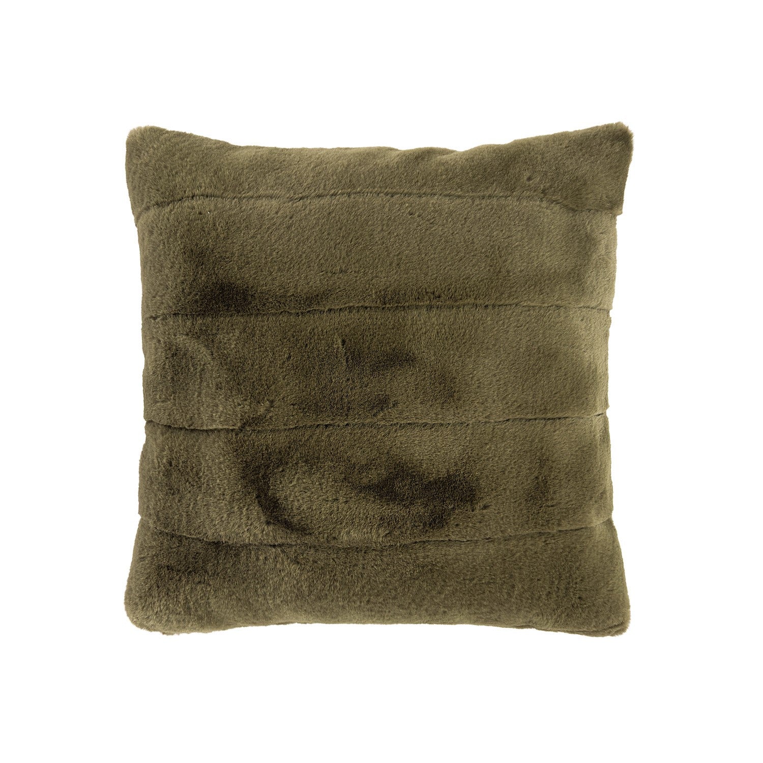 Design Republique Emerson Stripe Faux Fur Olive Cushion