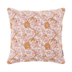 A soft cream cushion featuring a delicate blush floral print with tufted mustard botanical accents adds warmth, texture, and timeless charm to any living space.
