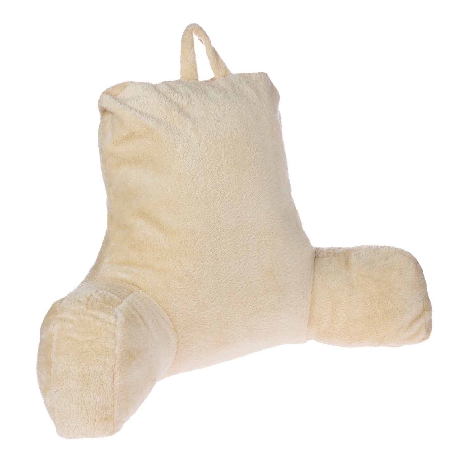 Home Co. Back Rest Cushion Cream shown from the front with soft plush fabric and supportive armrests.