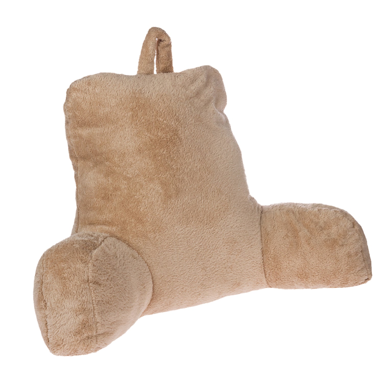 Home Co. Back Rest Cushion Mocha shown from the front with soft plush fabric and supportive armrests.