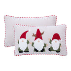 Front and back views of the Christmas Gnomes Cushion displayed together against a white background.