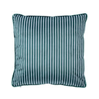 Back view of the Christmas Wishes 'Tis the Season Cushion featuring green and white vertical stripes against a white background.