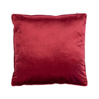 Back view of the Christmas Gold Star Cushion featuring plain red velvet against a white background.