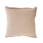 Home Co. Bailey Cushion in Natural featuring a subtle woven check texture with a relaxed flange edge.