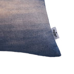 Close-up of the Fieldcrest Fiordland at Dusk Cushion corner showing the textured fabric, dark blue tones and Fieldcrest brand label.