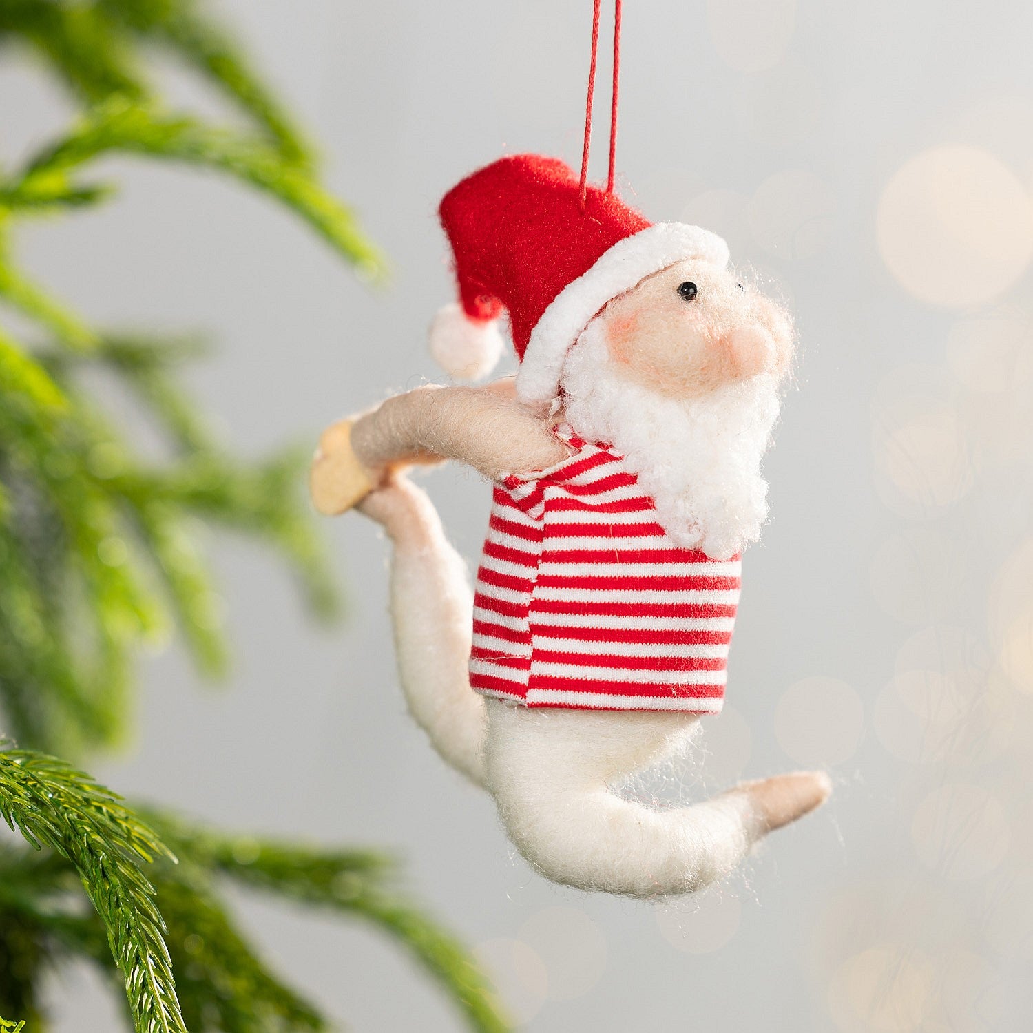 Christmas Wishes Santa Doing Yoga Hanging Decoration