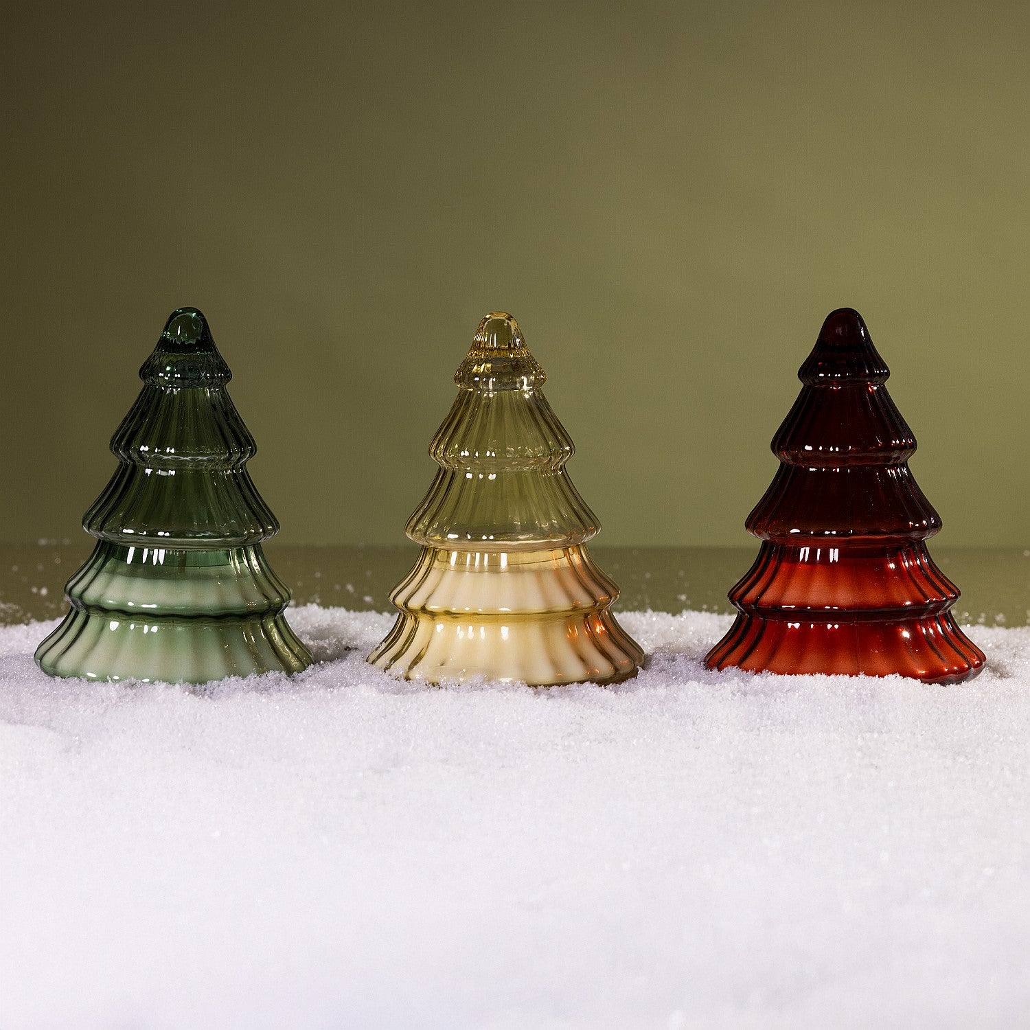 Christmas Wishes Glass Christmas Tree Candle 260g