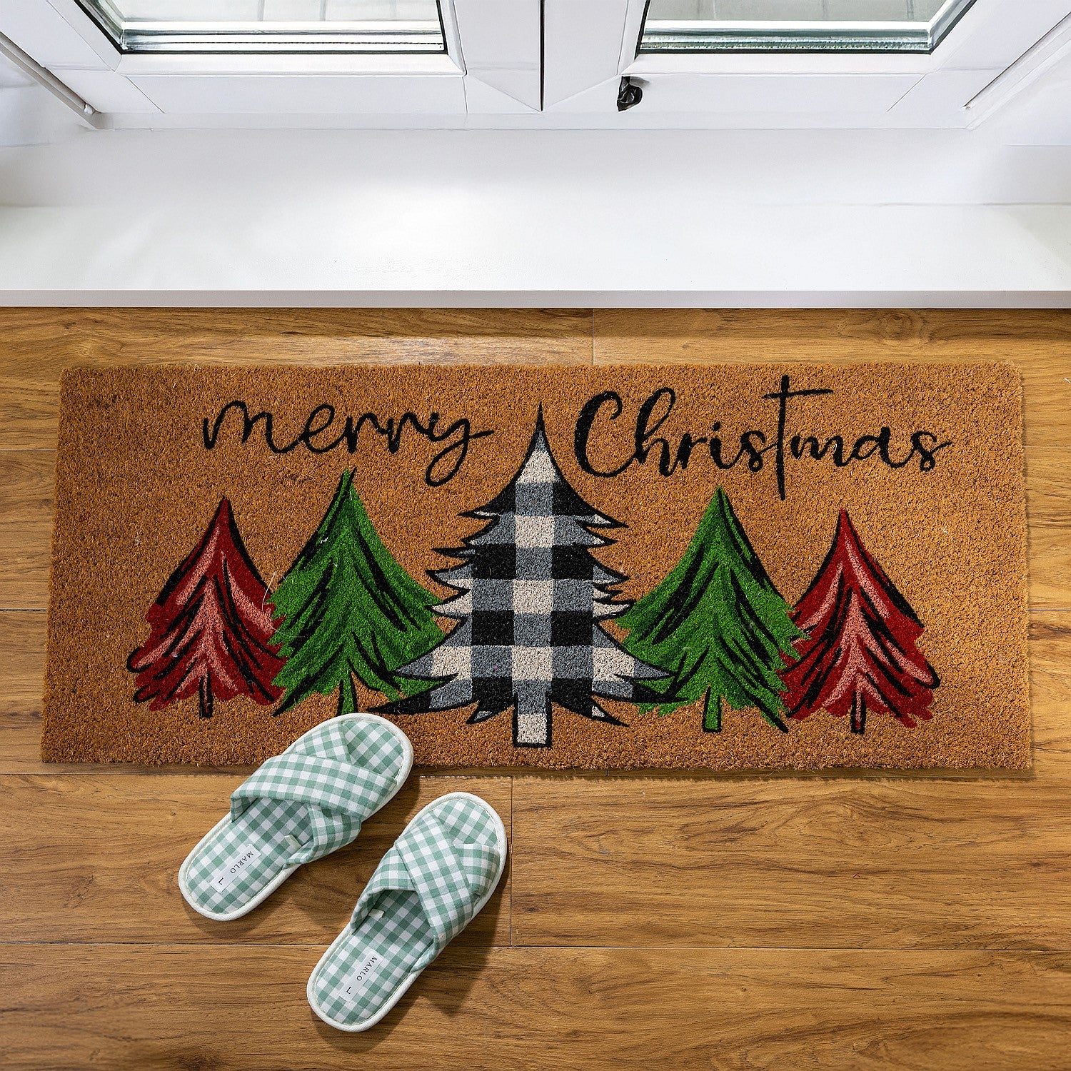 Christmas Wishes Meri Kirihimete Coir Mat