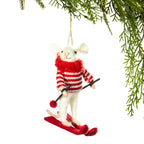 Mouse skiing christmas tree decoration