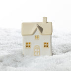 Christmas Wishes Ceramic House Sand Roof LED Décor Small
