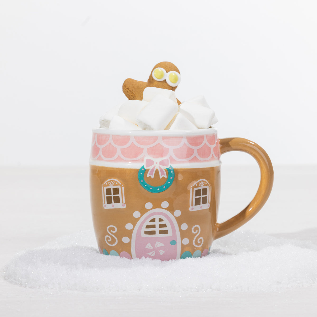 Christmas Wishes Gingerbread Candy House Mug