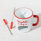 Christmas Wishes White Chocolate Fondue Mug with 2 Forks
