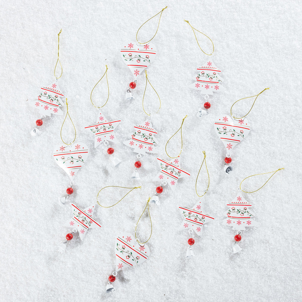 Christmas Wishes Set of 12 Christmas Decorations