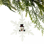 Snowman in a snowflake christmas tree decoration