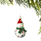 Christmas Wishes Metal Snowman Bell Hanging Christmas Tree Decoration