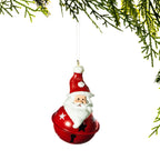 Christmas Wishes Metal Santa Bell Bottom Hanging Christmas Tree Decoration