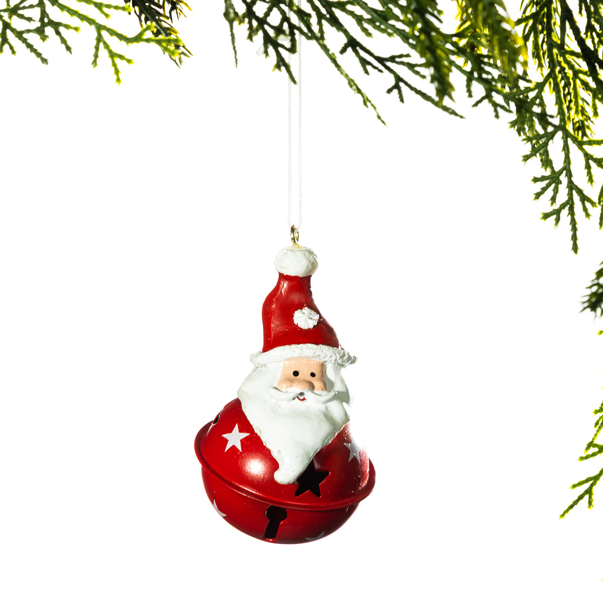 Christmas Wishes Metal Santa Bell Bottom Hanging Christmas Tree Decoration