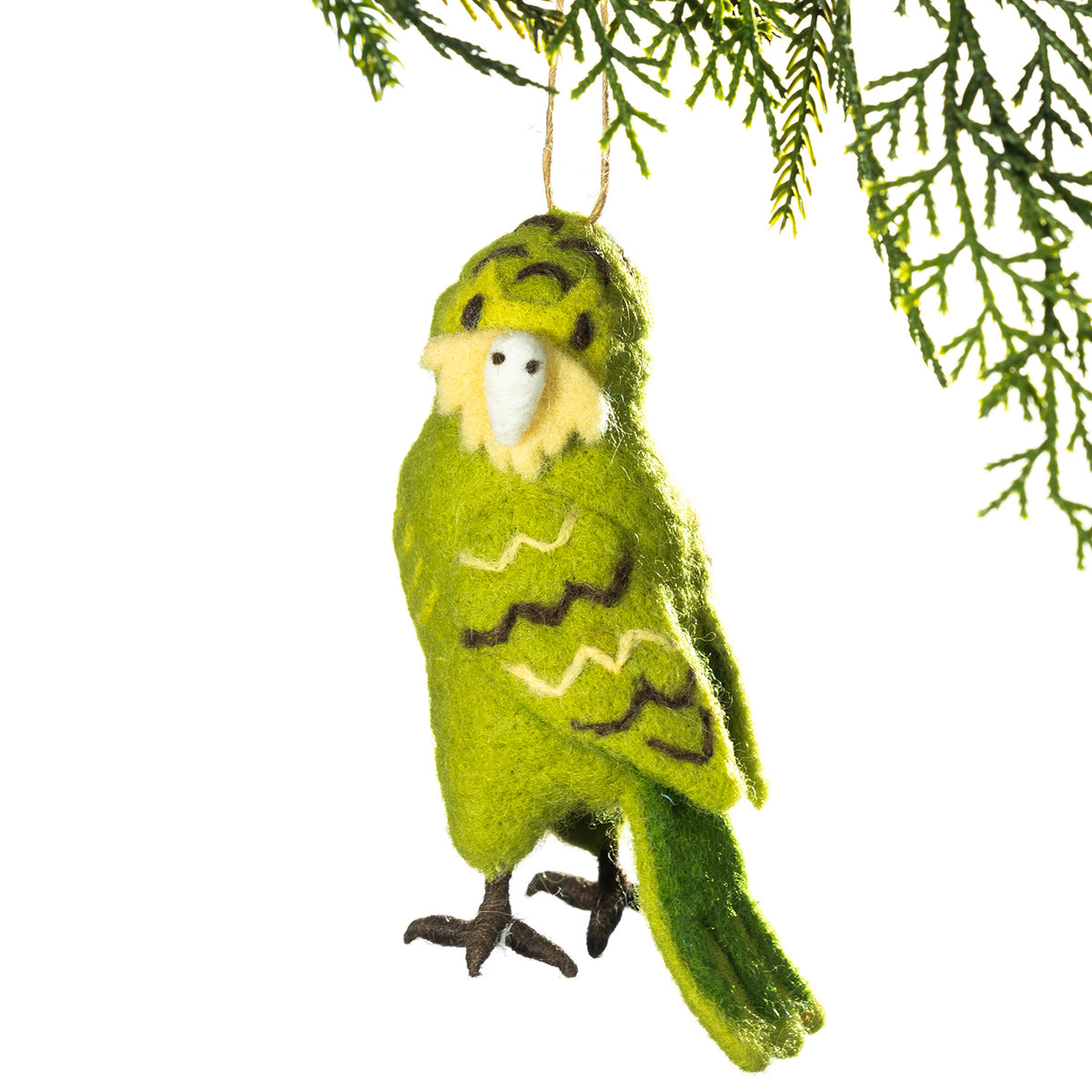 Christmas Wishes Felt Kākāpō Hanging Christmas Tree Decoration