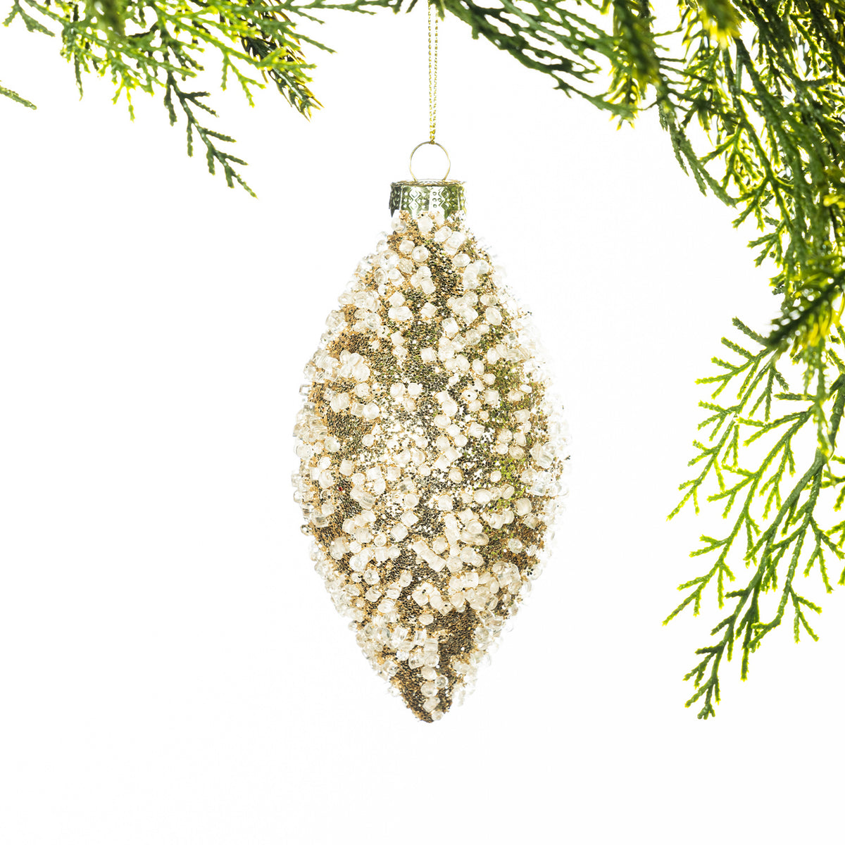 Christmas Wishes Glits & Glam Glass Long Bauble