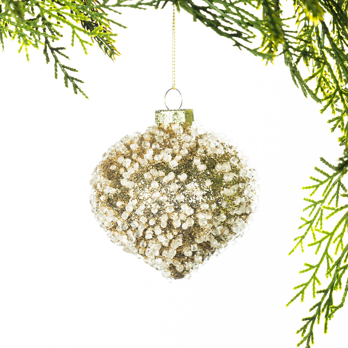 Christmas Wishes Glits & Glam Glass Onion Bauble