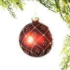 Christmas Wishes Red Diamante Glass Bauble