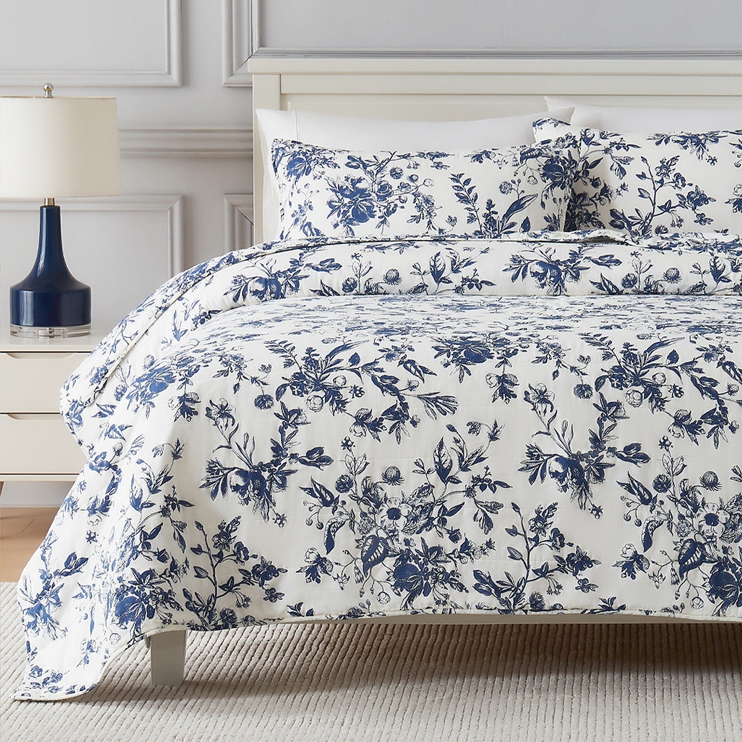 Gracious Living Justine Toile Cotton Coverlet