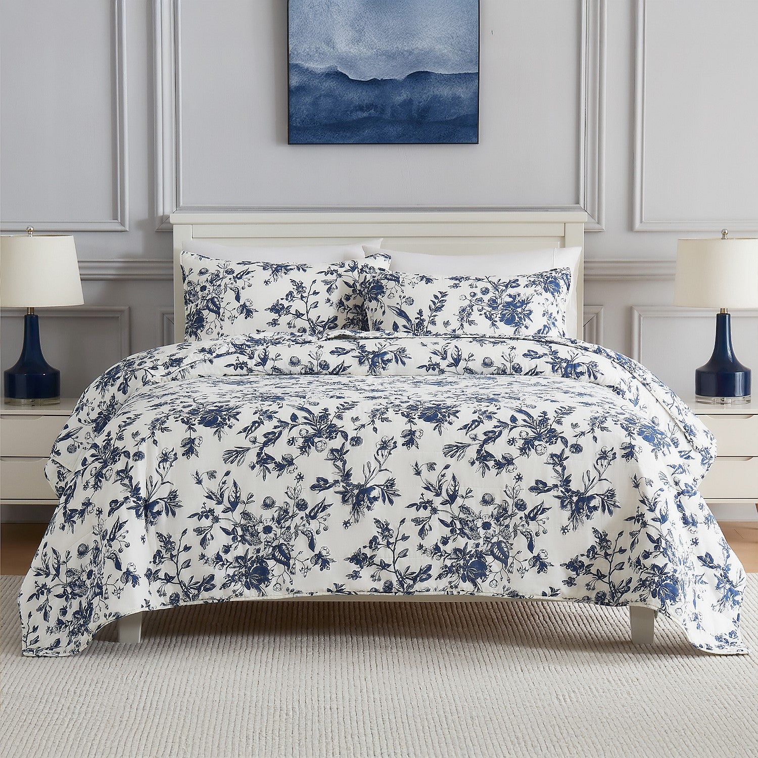 Gracious Living Justine Toile Cotton Coverlet