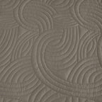 Mushroom colour quilted coverlet close-up showing textured stitched pattern 