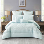 Solace Amelia 7 Piece Comforter Set Ice Blue