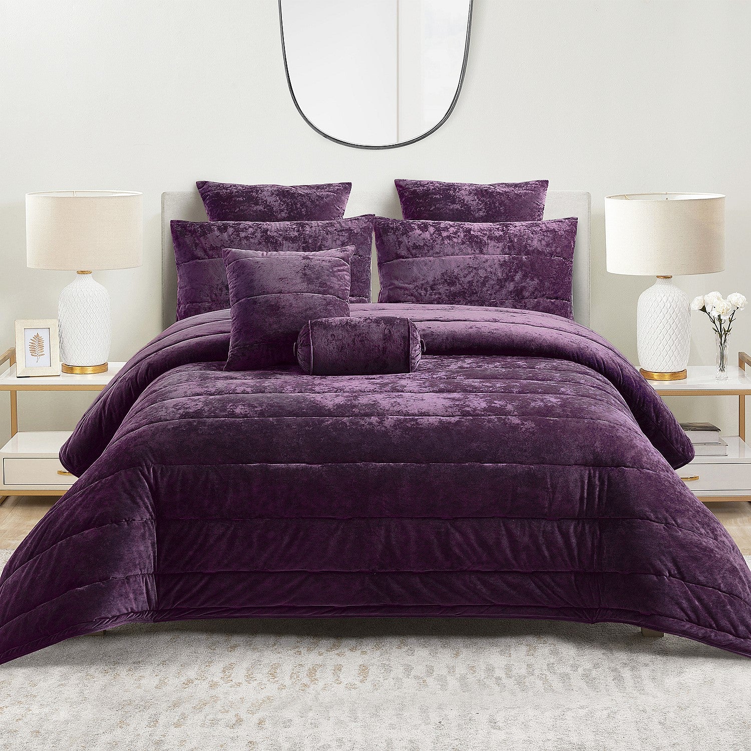 Fieldcrest Luxe Velvet Deep Plum Comforter Set