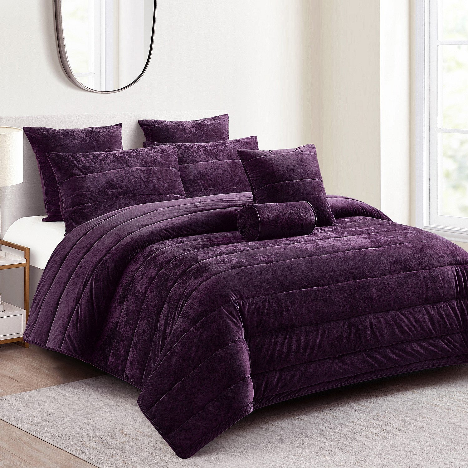 Fieldcrest Luxe Velvet Deep Plum Comforter Set