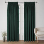 Style Co. Beau Velvet Block Out Pencil Pleat Curtain Pair Emerald