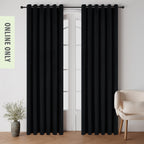 Style Co. Beau Velvet Block Out Eyelet Curtain Pair Coal