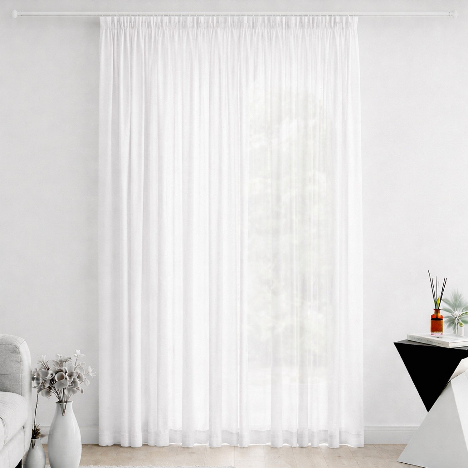 Home Essentials Celine Sheer Curtain White