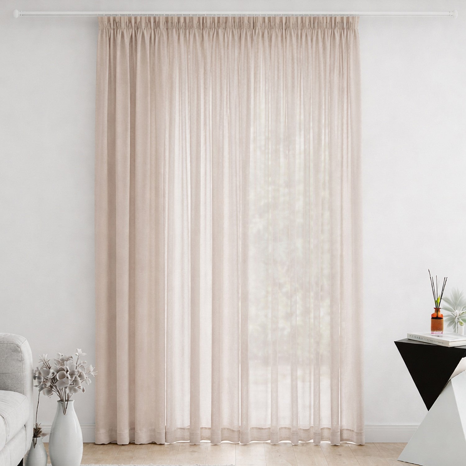 Home Essentials Celine Sheer Curtain Stone