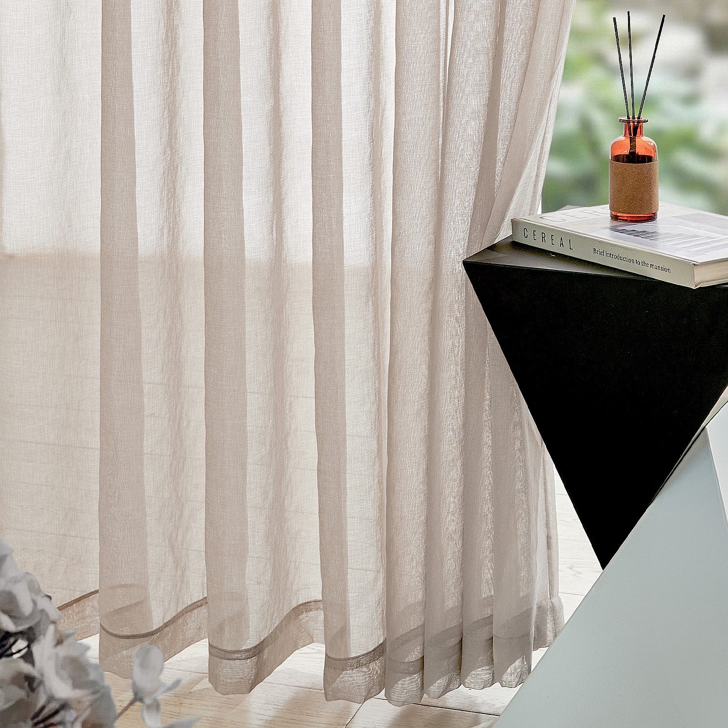 Home Essentials Celine Sheer Curtain Stone