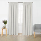 Style Co. Luma Blockout Readymade Curtain Pair in Linen shown hanging in a styled room setting.