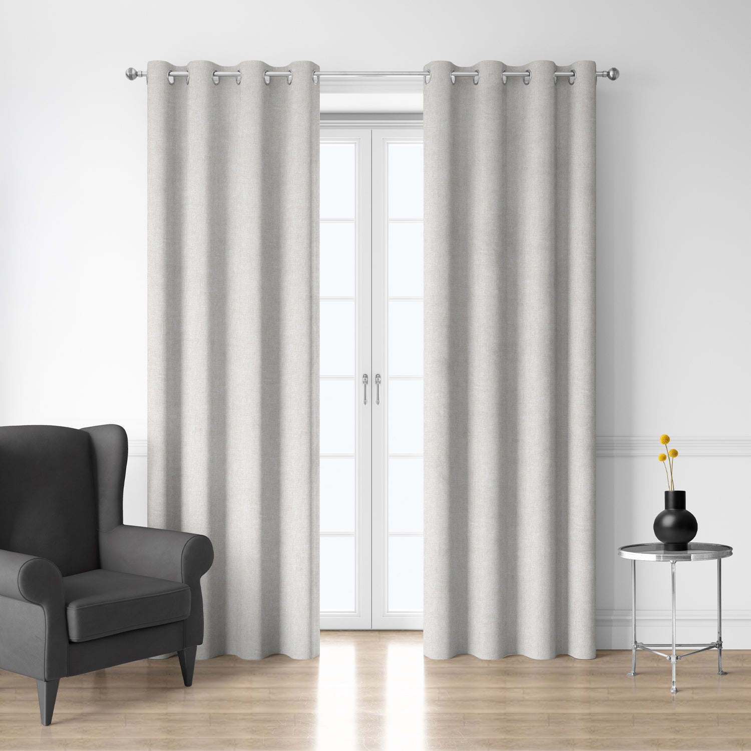 Style Co. Luma Block Out Eyelet Curtain Pair Linen
