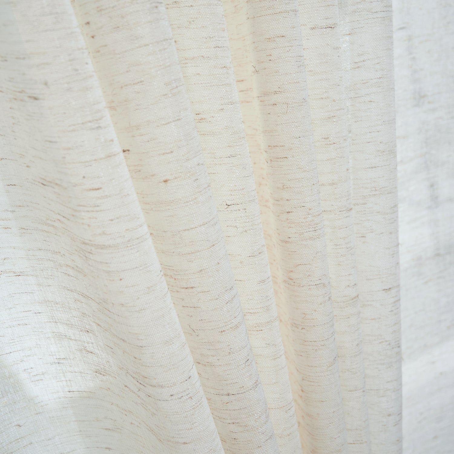 Up close of the Style Co. Lyon  Sheer Curtains in Linen 