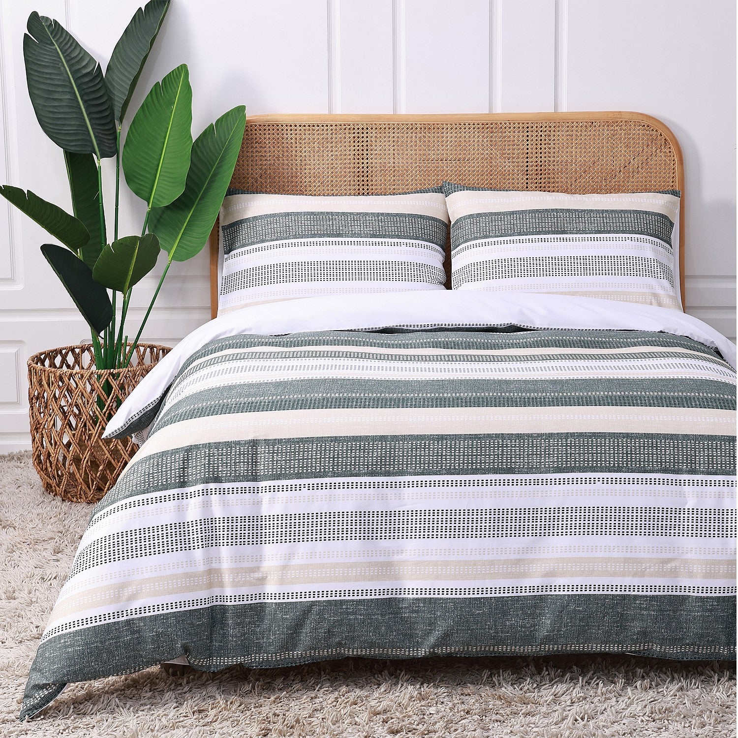 Home Co. Halima Stripe Cotton Duvet Cover Set