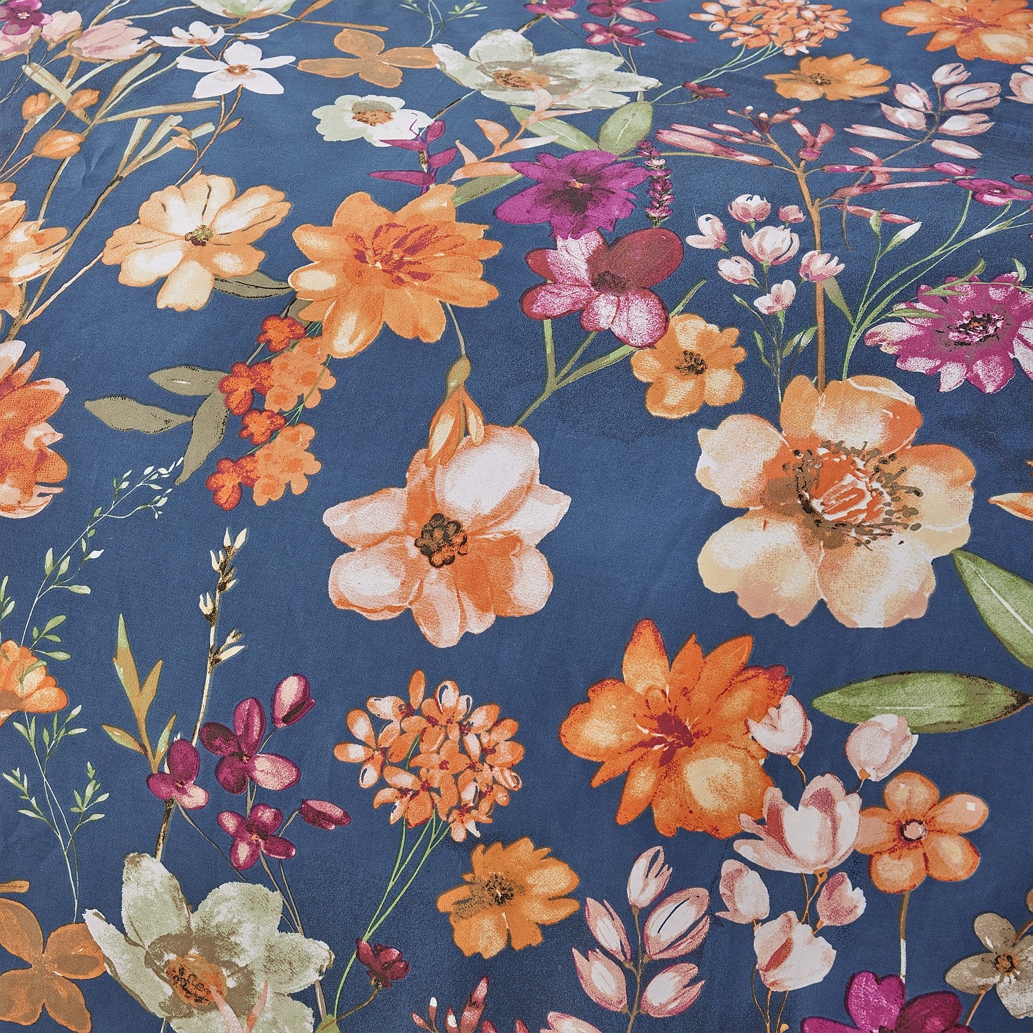 Colorful floral pattern on a blue background
