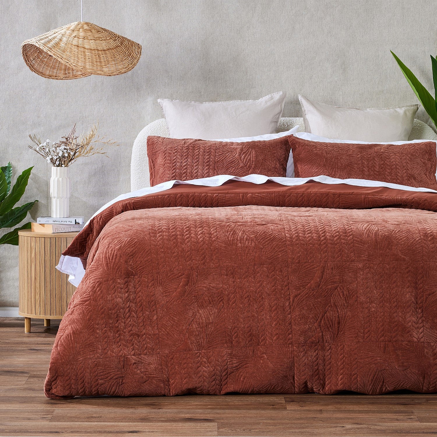 Fieldcrest Kaia Quilted Velvet Duvet Cover Set