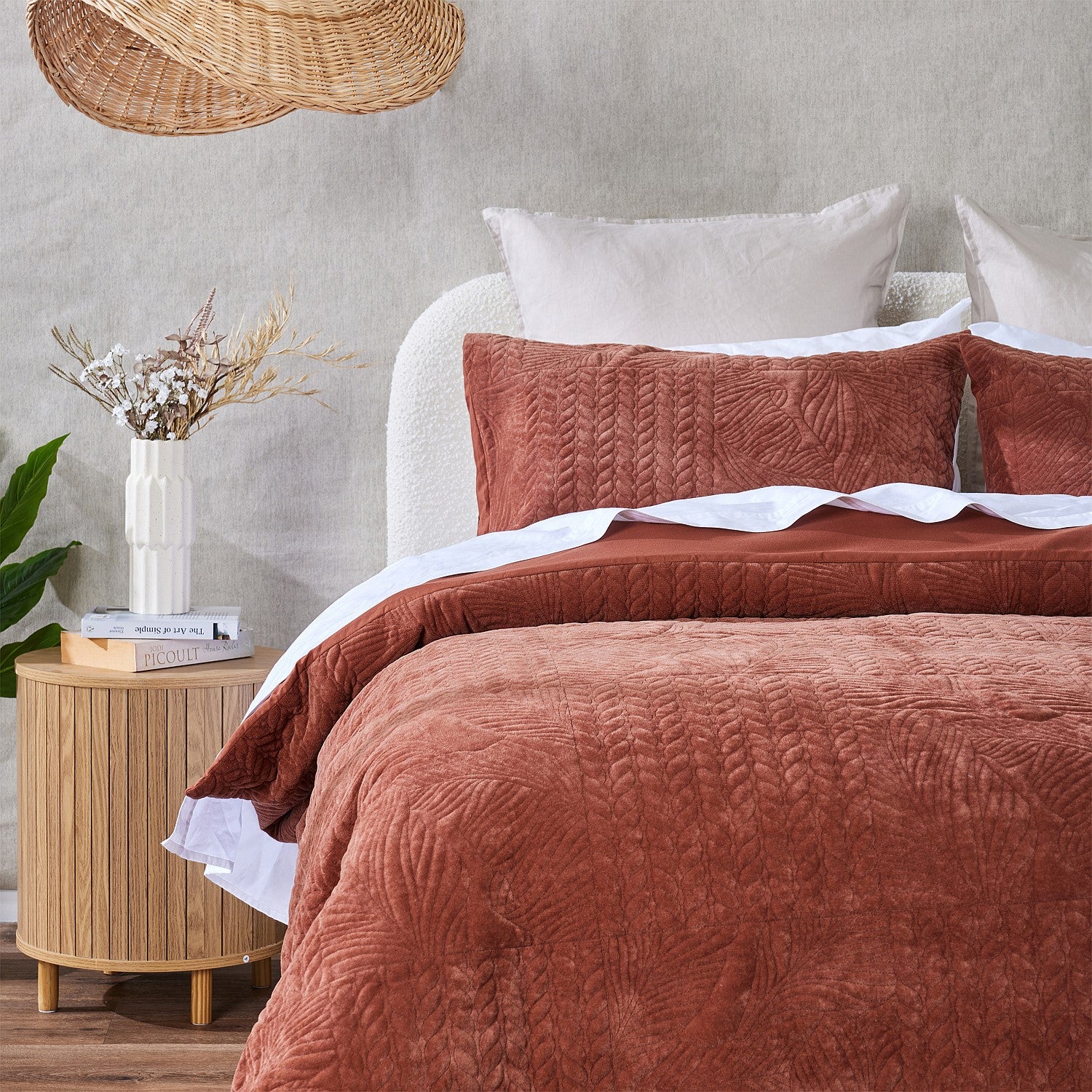 Fieldcrest Kaia Quilted Velvet Duvet Cover Set