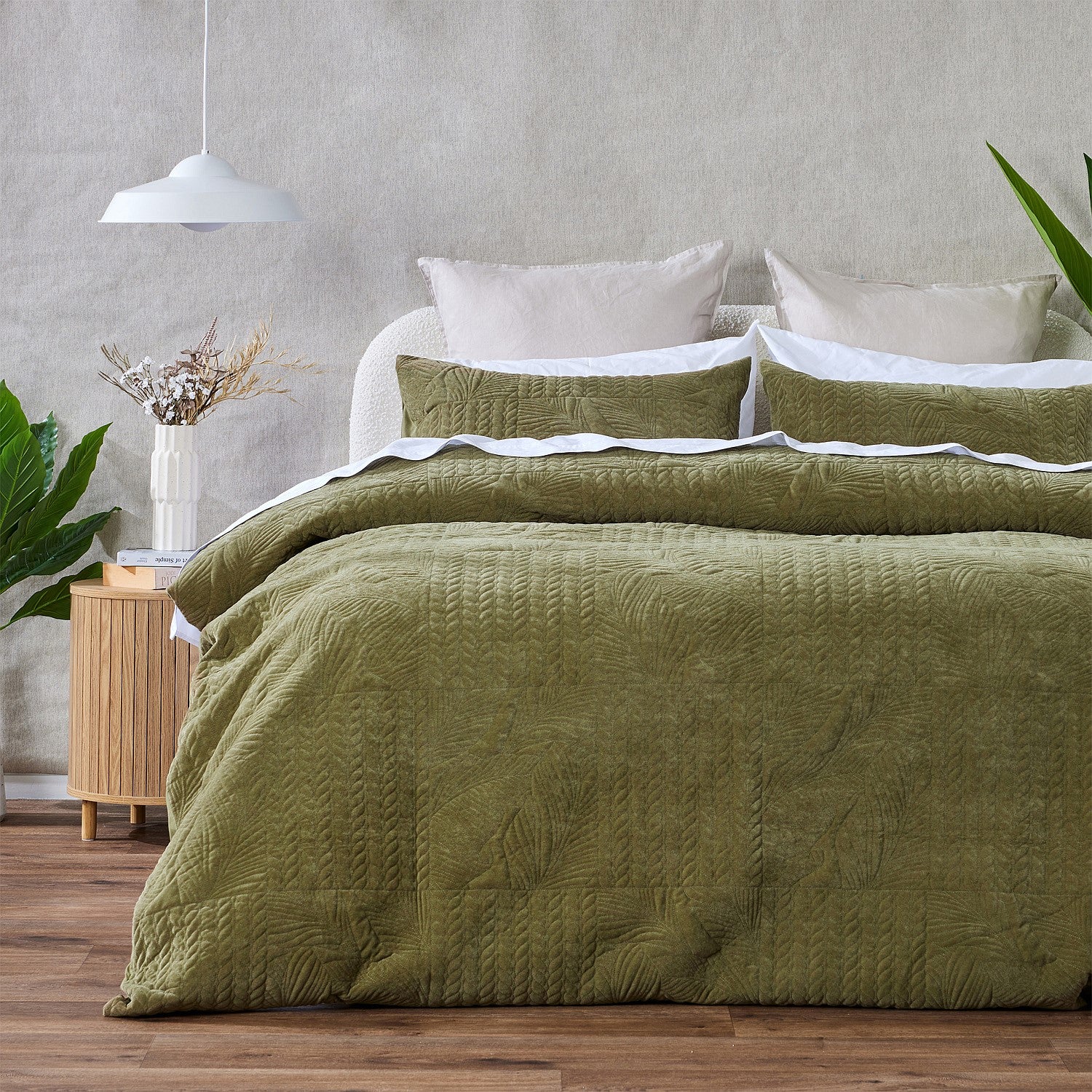 Fieldcrest Kaia Quilted Velvet Duvet Cover Set