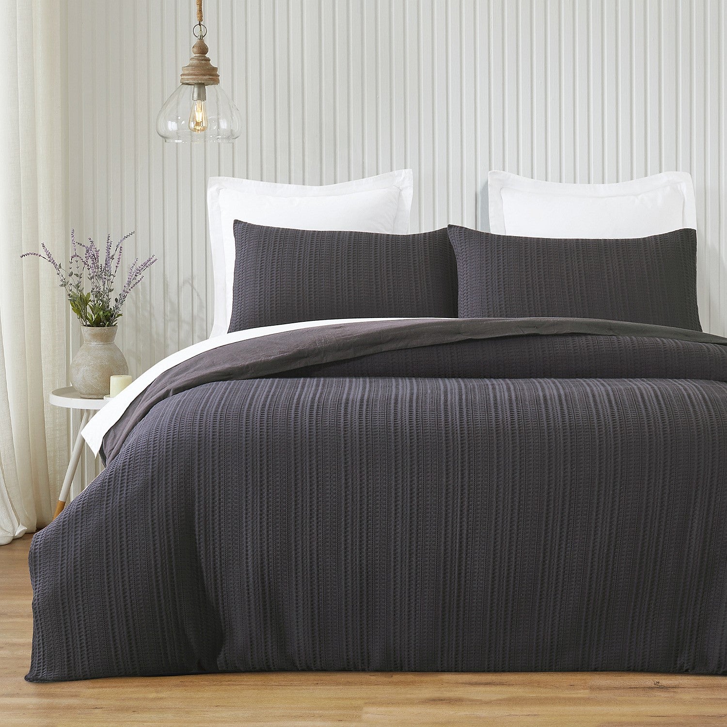 Fieldcrest Waffle Seersucker Cotton Duvet Cover Set