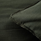 Dark green fabric with a textured edge on a matching background