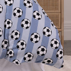 Kids football print duvet cover set close up