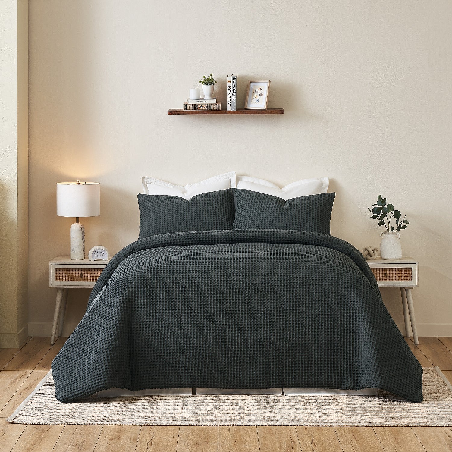 Fieldcrest Chunky Waffle Cotton Duvet Cover Set