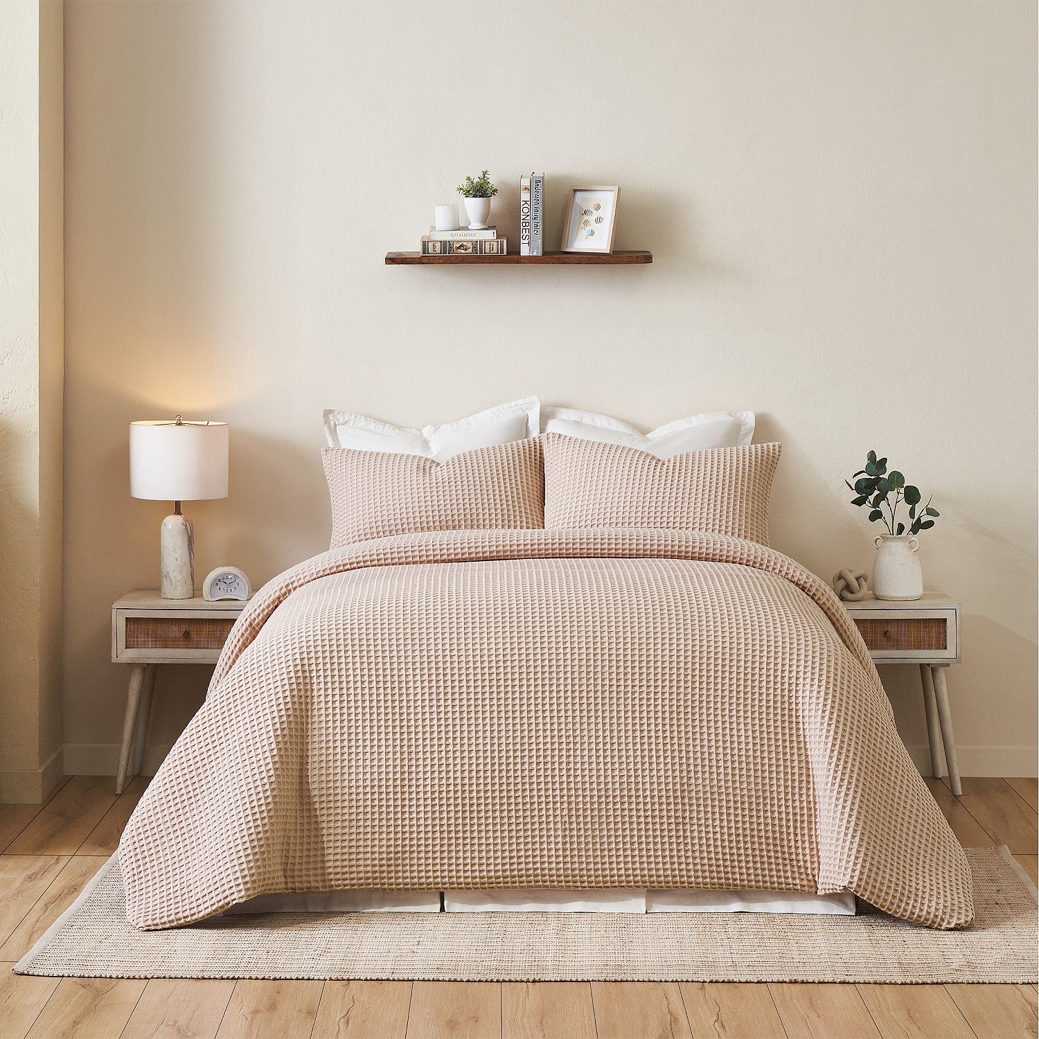 Fieldcrest Chunky Waffle Cotton Duvet Cover Set