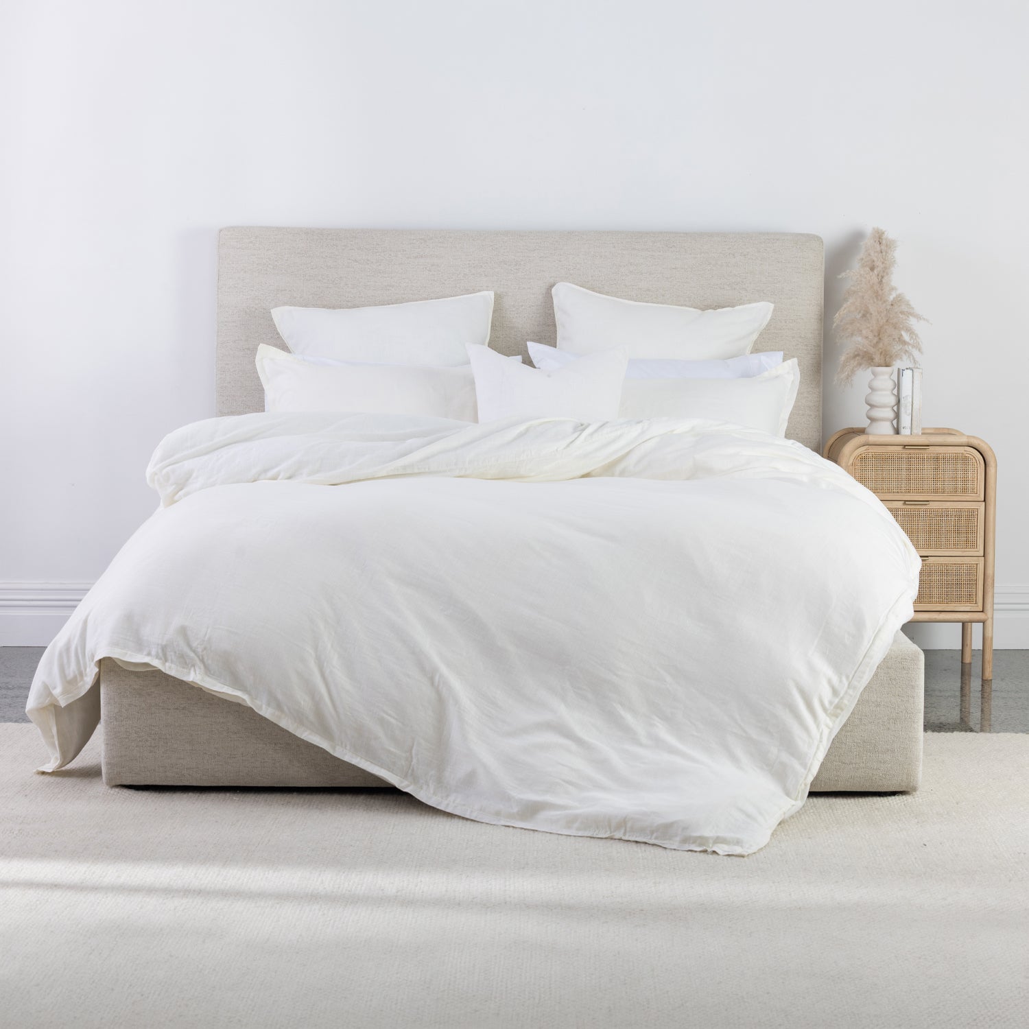 Cove Linen Look 100% Cotton Duvet Cover Set